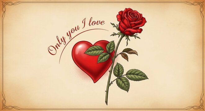 Rose heart illustration
