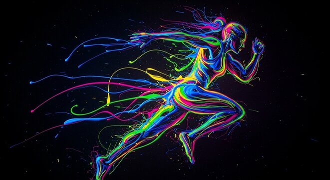 Runner colorful splatter art
