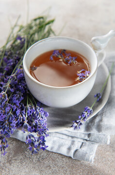 Lavender tea infusing for relaxation and wellness
