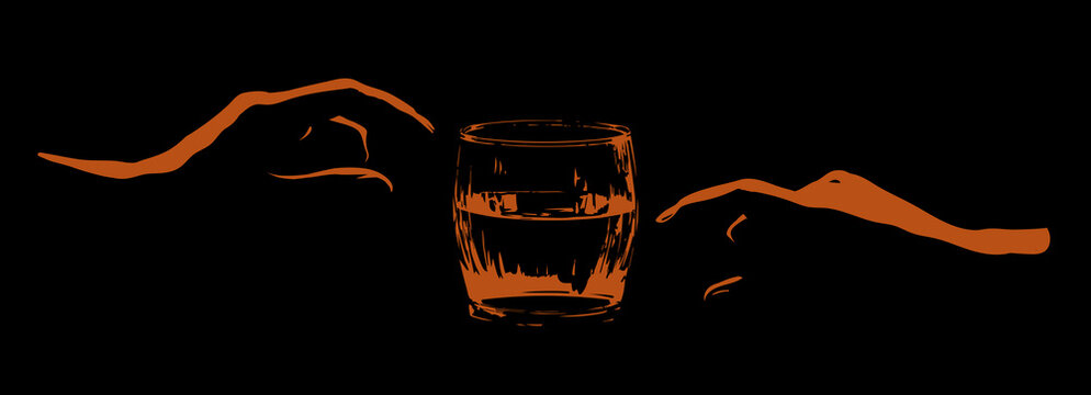 Vector draving. Glass of water