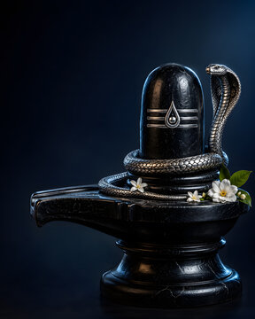 shiva lingam, lord mahadev photo with copy space for poster and banner