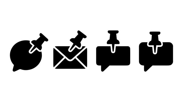 Minimal rounded pinned messages and notifications vector icon