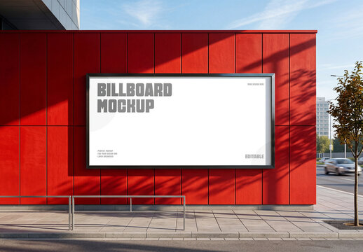 Street Wall Billboard PSD Mockup