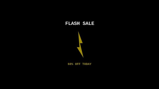 Black Friday lightning bolt flash sale animated seamless loop alpha
