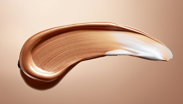 cosmetic make up smudge smear or swipe isolated on clean background cream liquid tonal foundation splash beauty product mock up