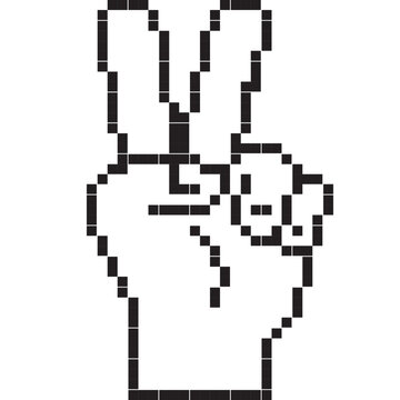 fighto hand sign pixel icon