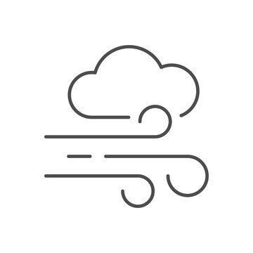 Windy weather line outline icon