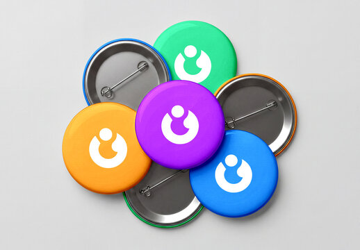 Round Pin Button Badge Mockup Set