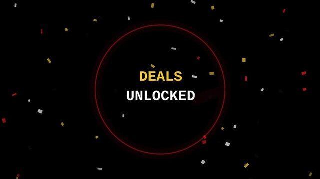 Black Friday deals unlocked confetti celebration animated alpha