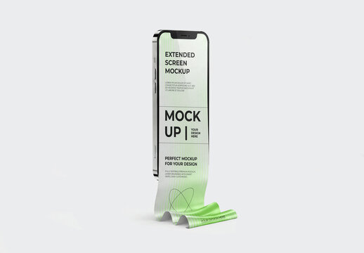 Extended Smartphone Screen Mockup with Scroll Display