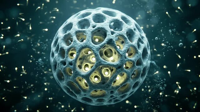 Lithium ions adsorbing onto a porous sorbent bead in brine