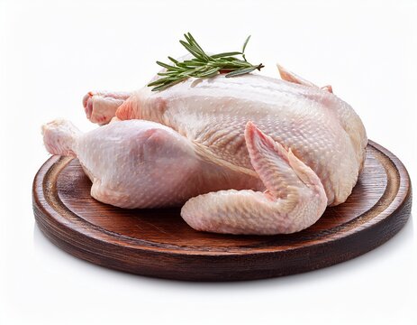 fresh raw chicken isolated on white background