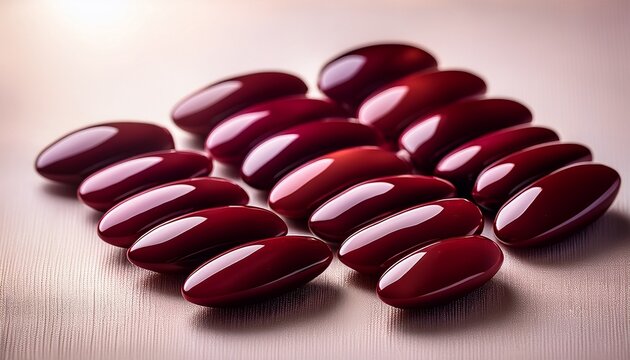glossy burgundy nails with almond shape in soft light