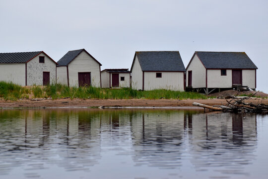 The fishermen's huts on the beach, Natashquan, Qu&eacute;bec, Canada