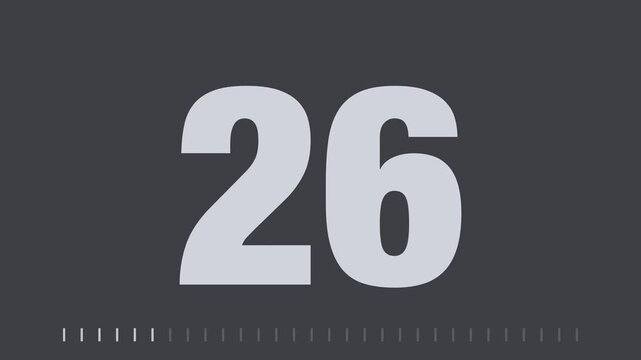 Gray 30 second minimal countdown timer from 30 to 1, giant bold typography numbers