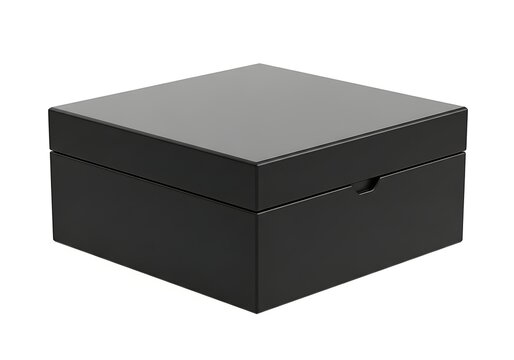 Black modern square jewelry box with lid