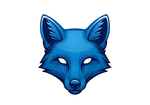 Blue fox head vector illustration