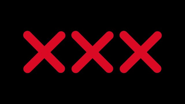 Animated Red Cross Mark Icons Loop with Error Cancel Close Symbol Motion Graphics Template on transparent background.