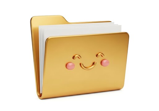Smiley folder icon with happy face design