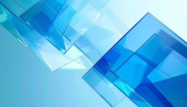 Abstract Geometric Shapes with Blue Tones.