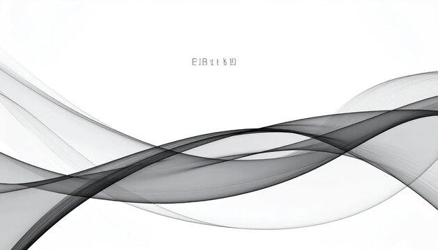 Elegant black flowing wave lines on white background.