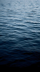 Obraz premium Ocean surface displays gentle ripples and deep blue waves moving across the vast open water expanse.
