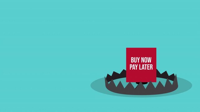 Buy Now Pay Later Debt Trap Animation Showing Consumer Credit Risk and Financial Pressure