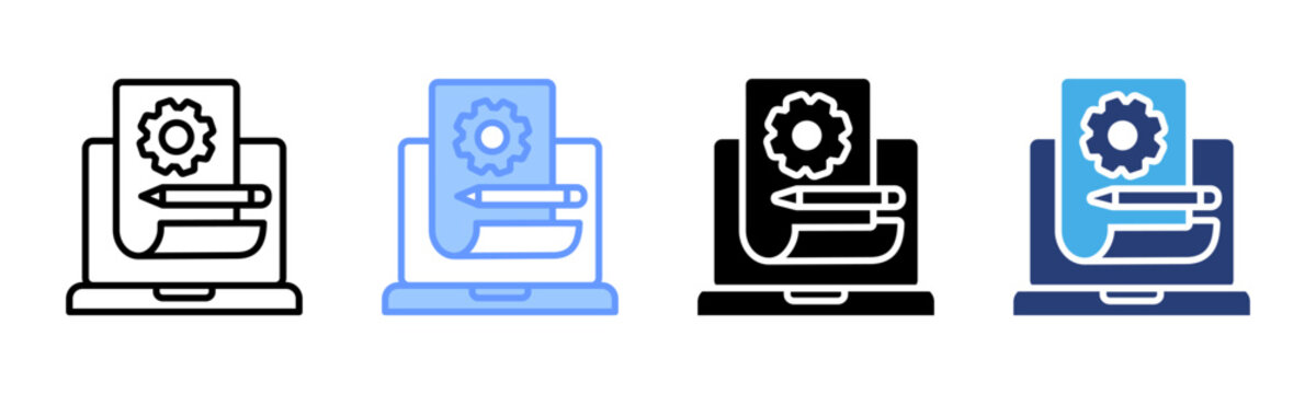 Rapid Prototyping icon set multiple style collection