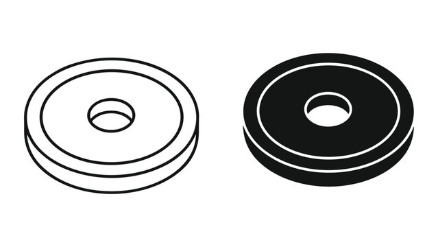 Weight plate icon, simple style