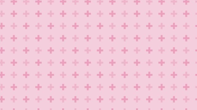 Pink plus sign pattern scrolling steadily, swiss minimal seamless loop background