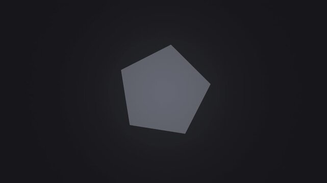 Black minimal shape morphing between circle and polygons, seamless loop background