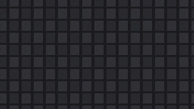 Black japanese raimon thunder spiral pattern scrolling, oriental seamless loop background