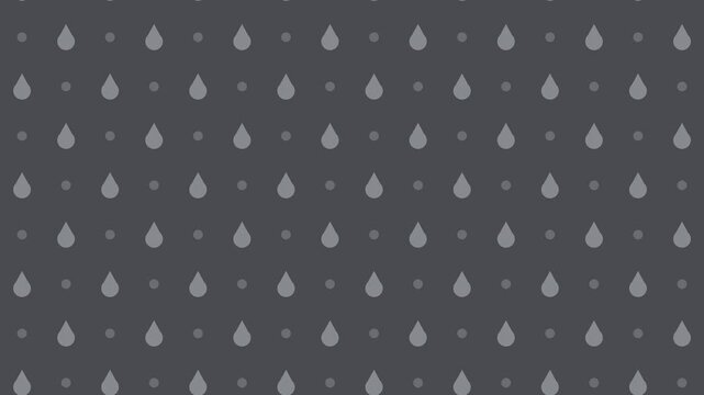 Gray raindrop pattern falling gently, rainy season seamless loop background