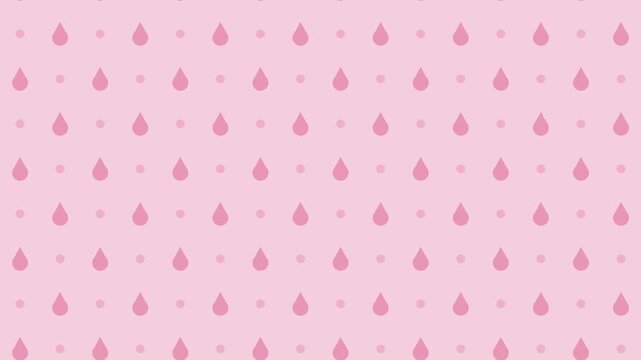 Pink raindrop pattern falling gently, rainy season seamless loop background