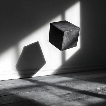 Object casting impossible shadow surreal concept