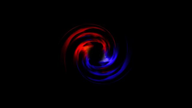 Dynamic abstract vortex of blue and red light background swirls in perpetual motion, capturing energy and transformation 4k video