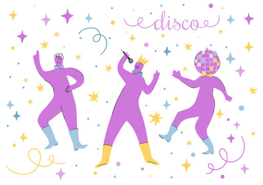 Hand-Drawn Retro Disco Party Vector Poster