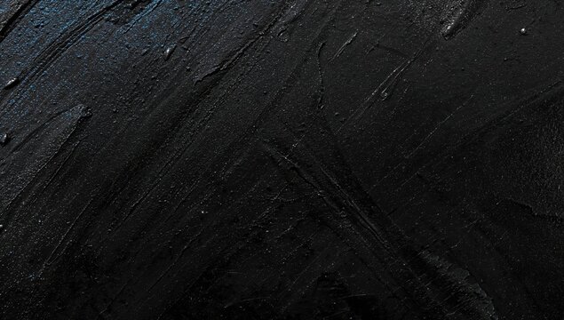 Abstract Black Textured Surface with Subtle Blue Highlights