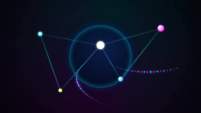 Global Supply Prediction: A modern motion graphic showcasing a global AI system visualizing economic supply chain predictions