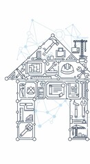 Naklejka premium Blueprint of Belonging
