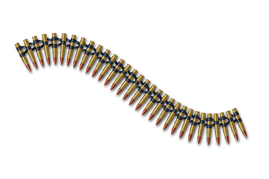 Ammunition Belt for Machine Gun and Military Concept