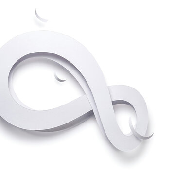 White infinity symbol made of foam or paper texture with infinity eternity abstract geometric isolated background sculpture graphics creative material structure minimalist representation