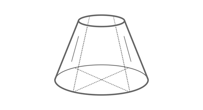 Truncated Cone Geometric Shape Outline