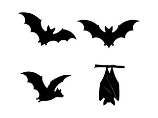 Fototapeta premium Bat Silhouette Collection Vector Set