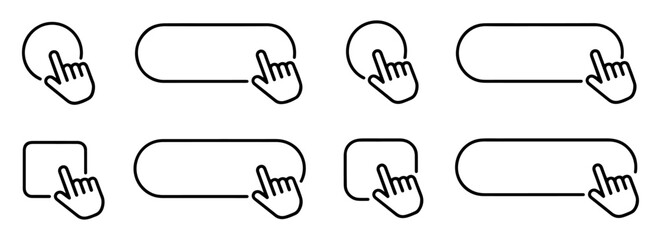 click here button icon set © Vectorixpro