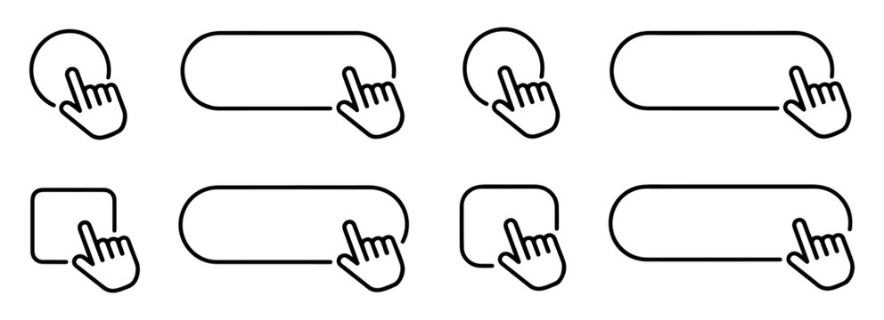 click here button icon set