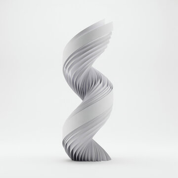 Abstract white spiral 3D structure form with white background abstract sculpture geometry minimalist structure architecture decorative creative geometric artistic contemporary sculptural