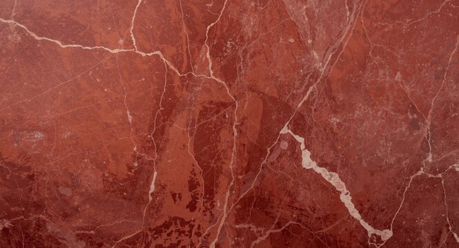 Textured Red Marble Surface with Veins and Natural Patterns