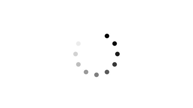 Loading - circle Modern loading animation. Circular loading indicator animation on white background. 4K Retro Motion Graphic Loop