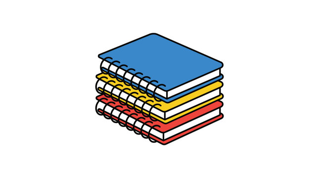 Stack of Spiral Notebooks Vector Illustration